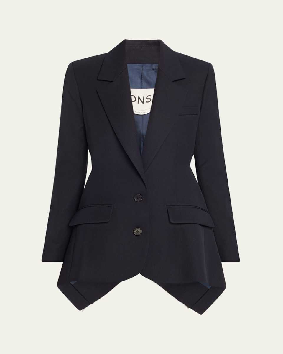 Oversized Slashed Wool Blazer Jacket